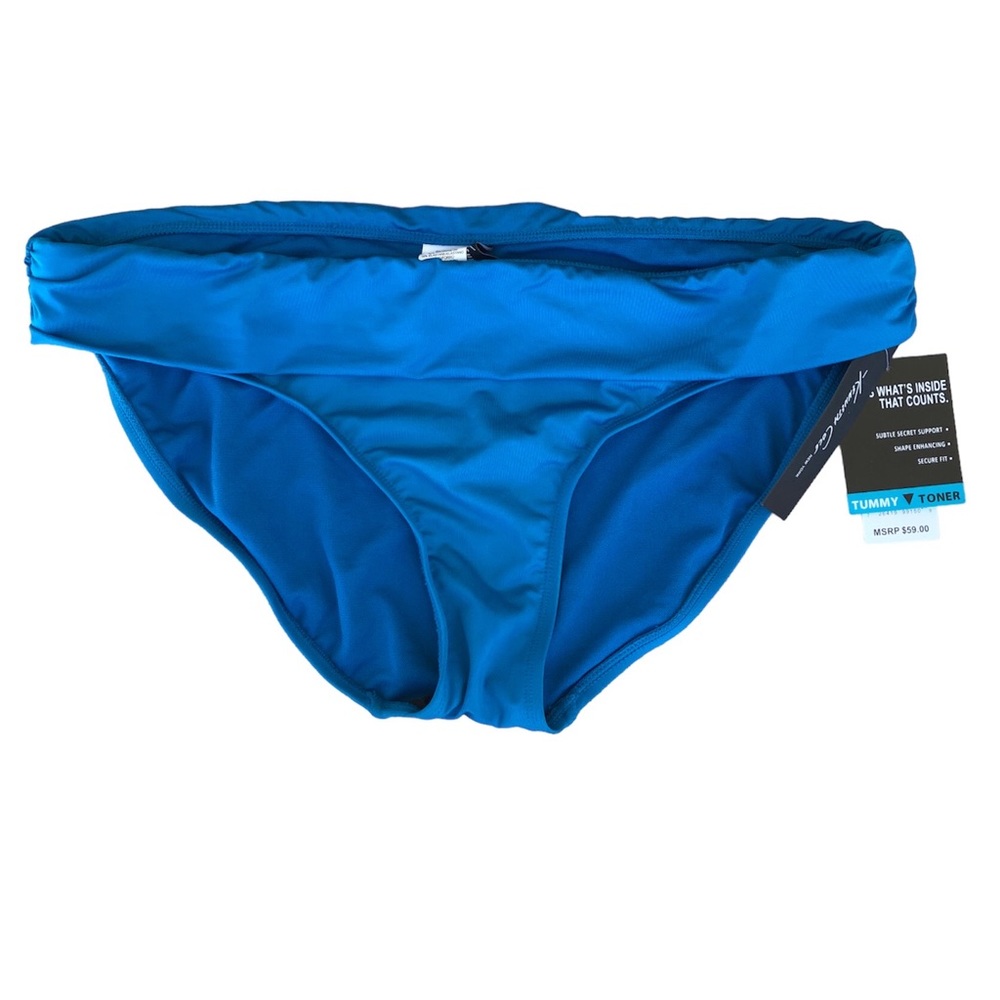 Kenneth‎ Cole New York kc5tl96 Swim Fold Over Waist Tummy Toner Blue Bottoms XL